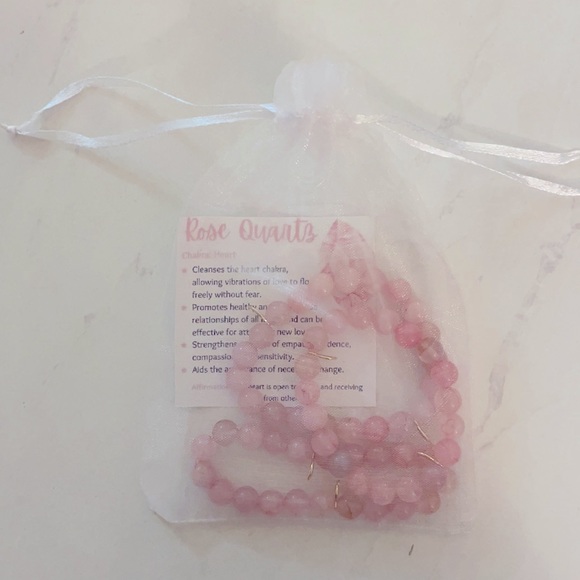 3 Rose Quartz Stretch Bracelets - Picture 5 of 6